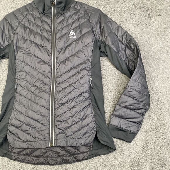 Odlo Puffer Jacket Womens Small Black N-Thermic Hybrid Zip Up - Picture 3 of 13